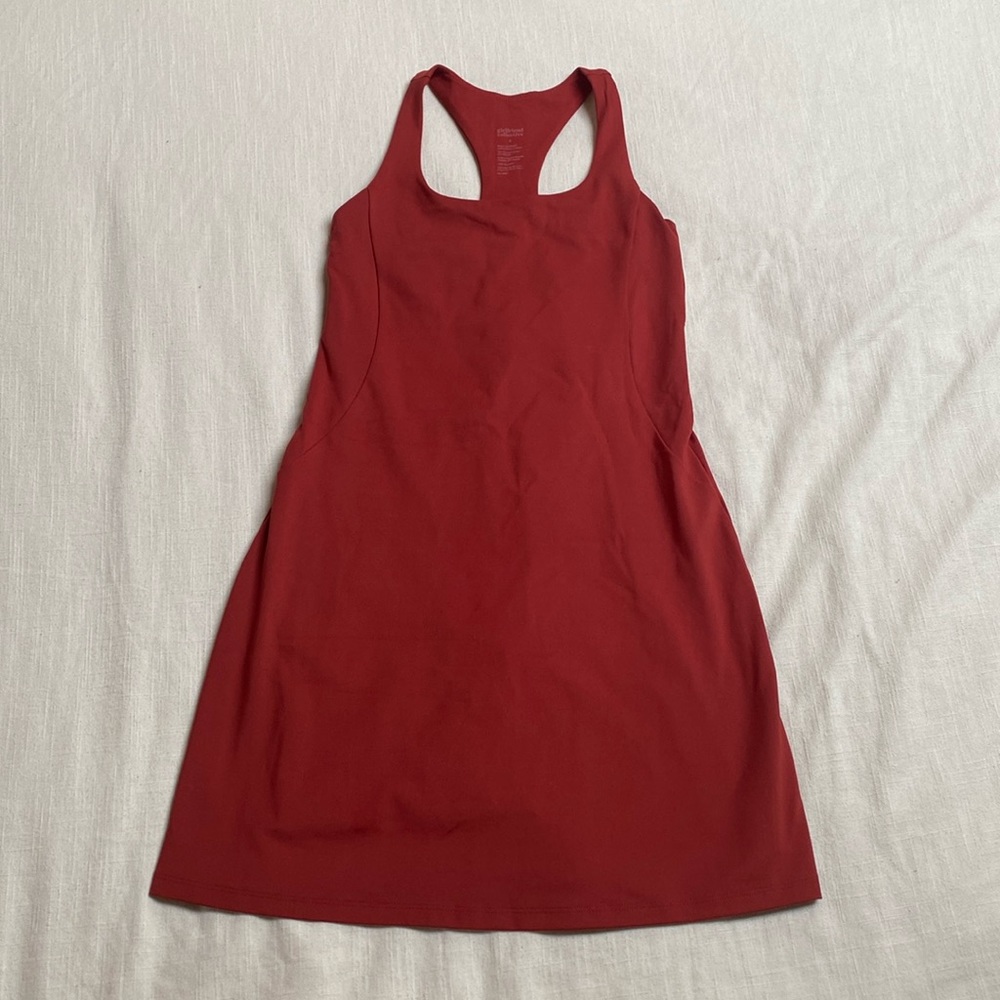 Girlfriend Collective NWOT Paloma Racerback Dress Size Small Ember/Red (Discont)